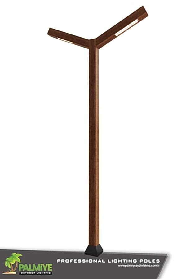 ahşap görünümlü aydınlatma direkleri wood-bardi