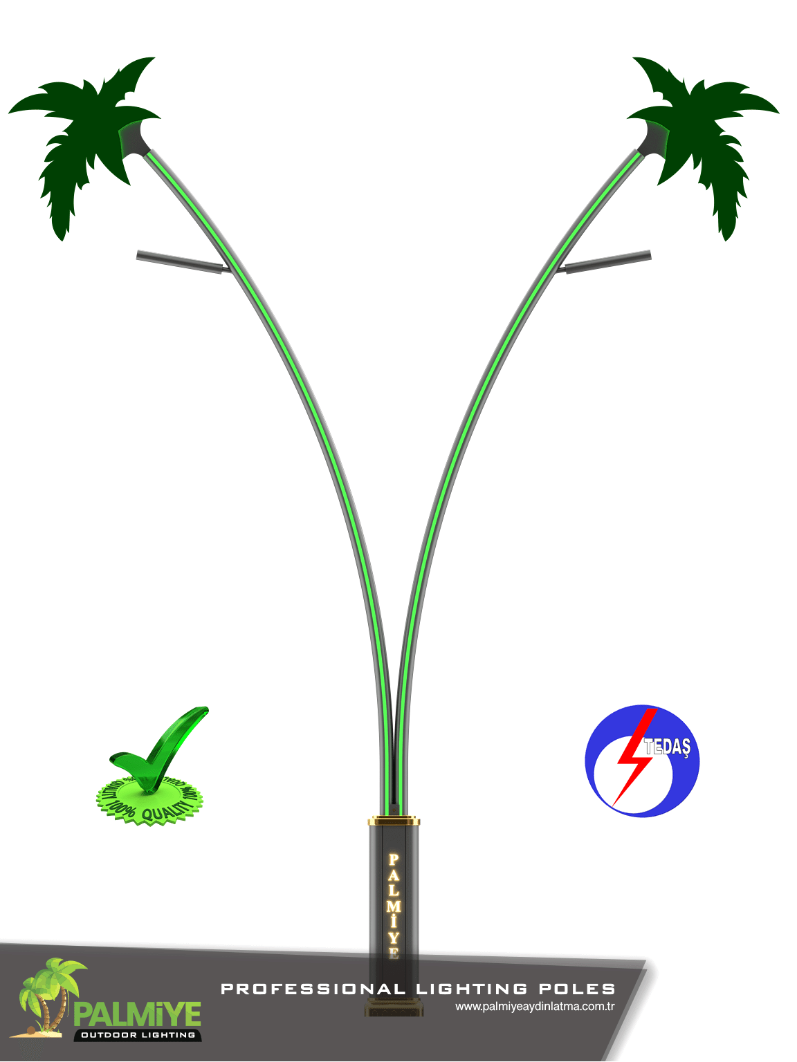 tedaş onaylı aydınlatma direkleri palmiye v2